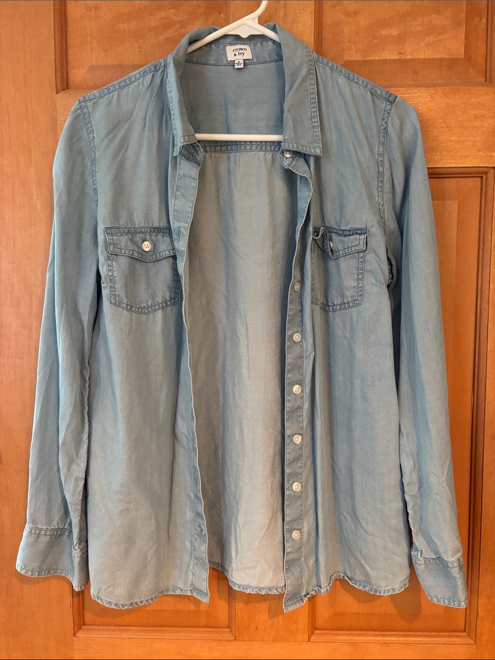 crown & ivy Light Blue Chambray Shirt